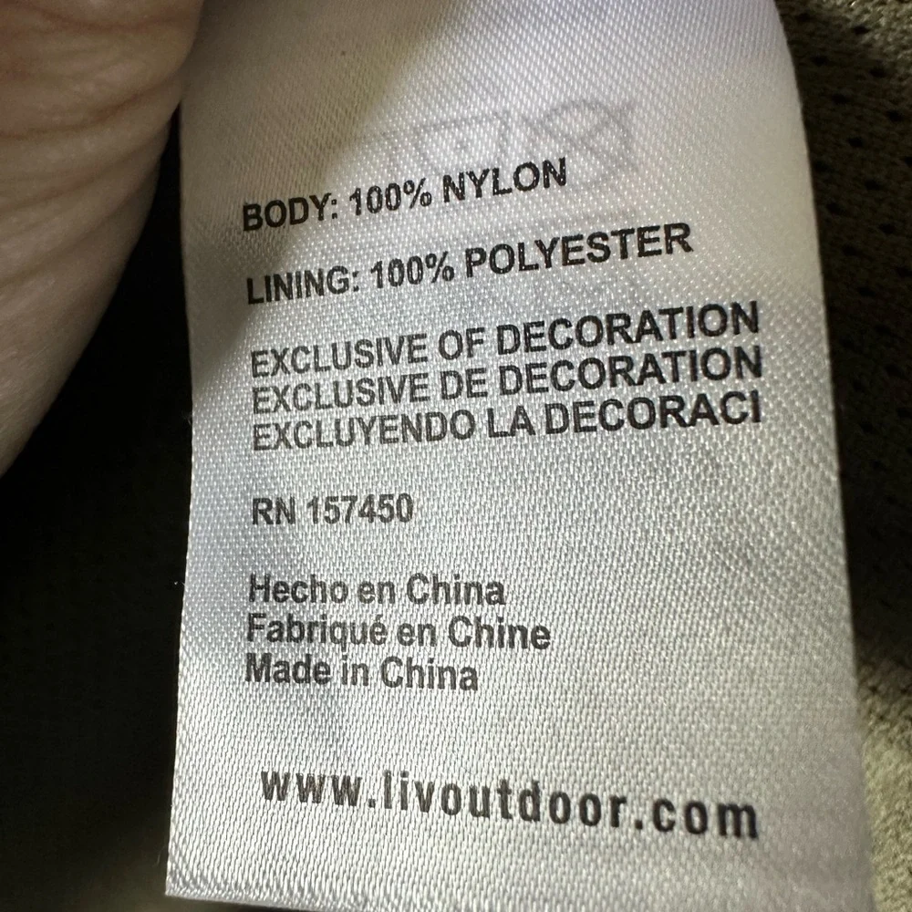 LIV Outdoor Olive Green Hooded Rain Jacket Pink Trim Lightweight XS - Picture 7 of 8